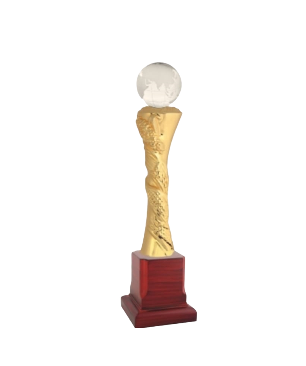 MG-TM31 - Golden Trophy with Pillar and Crystal Globe (Only Pillar) (MOQ - 50 Pcs)