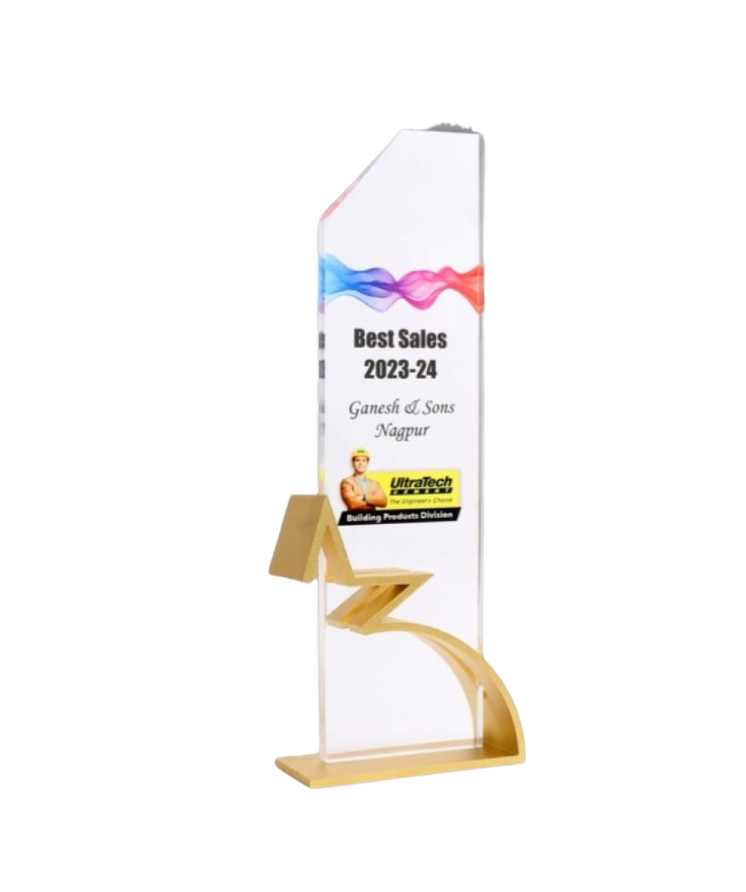 MG-TM65 - Acrylic trophy with Designer Star Metal stand (Only Metal star stand) (MOQ - 50 Pcs)