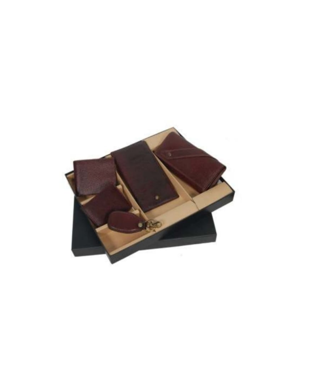 MG-LR02 - 5 In 1 ( Brown NDM ) Ladies Wallet ,Gents Wallet, Passport Holder, Card Holder, Key Chain, Leathertte Box