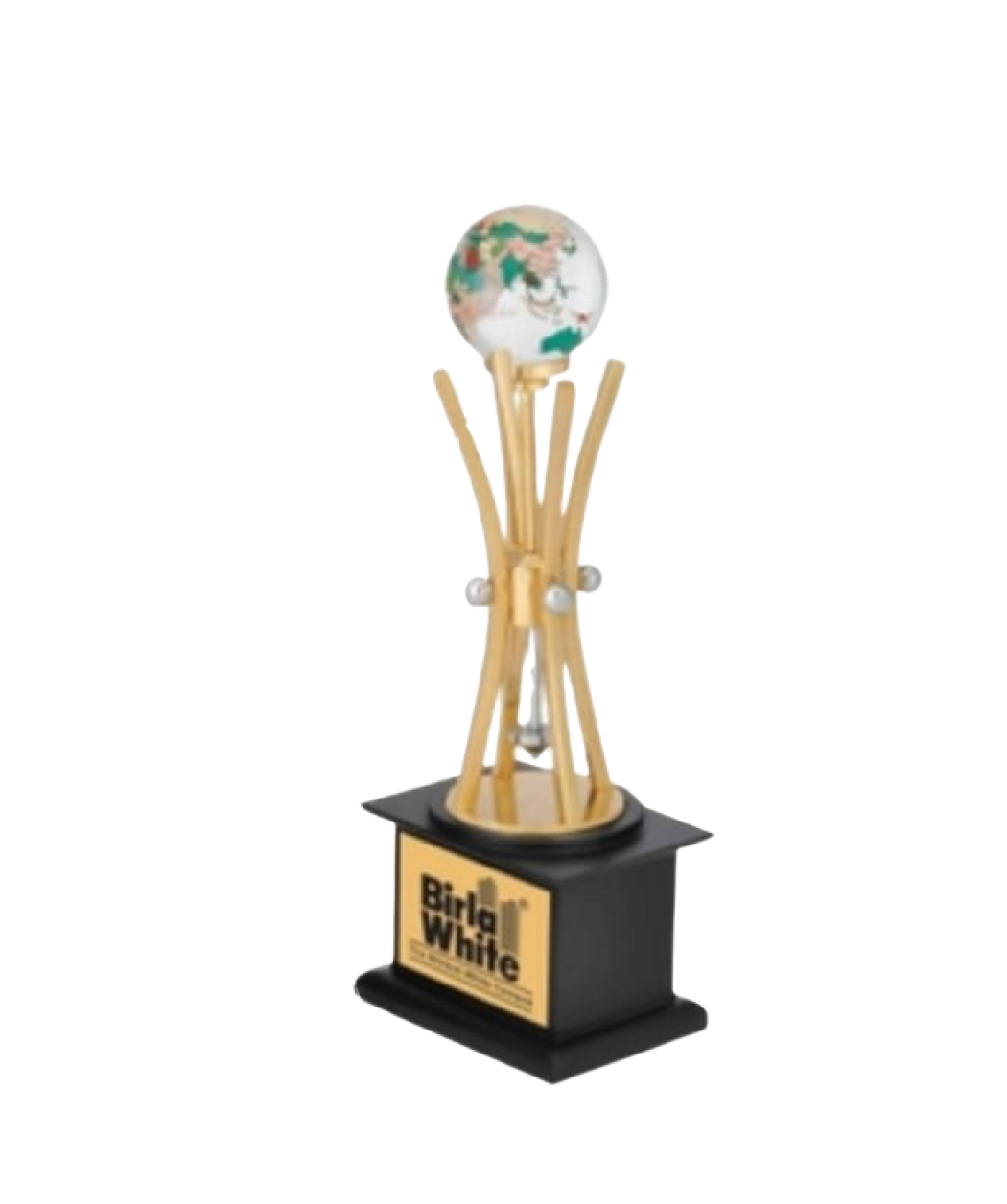 MG-TM45 - Trophy With Printed Globe (golden) (MOQ - 50 Pcs)