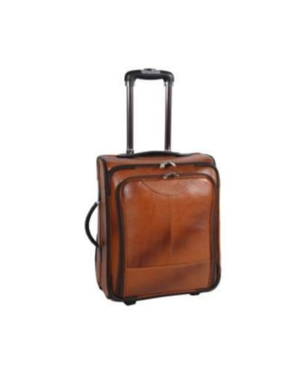 MG-LR07 - Tan & Brown NDM Leather Overnighter Trolly Bag 4 Wheels.