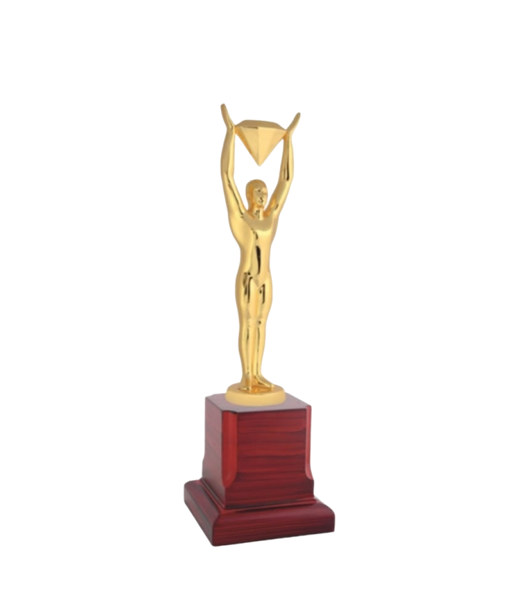 MG-TM34 - Golden Man Trophy with Diamond (Only Man) (MOQ - 50 Pcs)