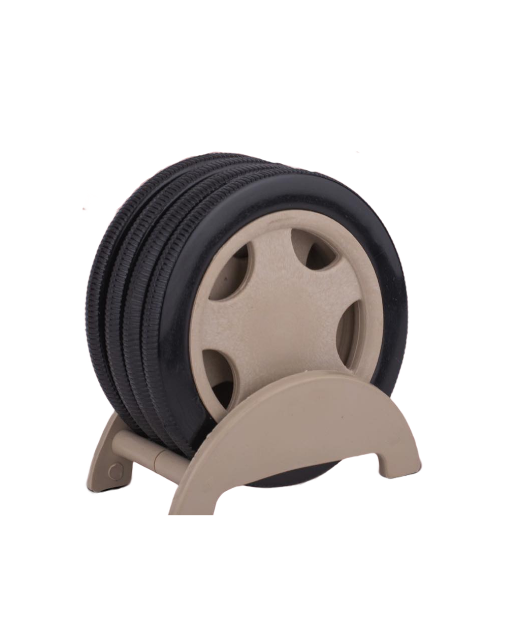 MG-I15 – Reversible Tyre Shape Coaster Set With Stand (4 Pcs)