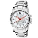 Metal Strap Wrist Watch for Men with Push Button Lock