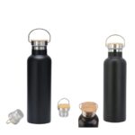 Pure Vacuum Flask – 1000 ML Stainless Steel & Bamboo