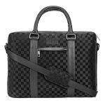 Elliot Check Series Black Vegan Leather 15.6 Inch Laptop Messenger Bag