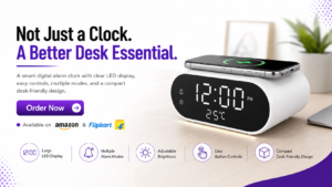 Digital Alarm Clock with Wireless Charger: The Smart 2-in-1 Gadget Your Desk and Bedside Need