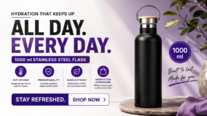 Best 1000 ml Stainless Steel Water Bottle for Hot and Cold Drinks