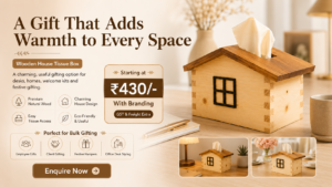Wooden House Tissue Box – A Premium Corporate Gift That Adds Warmth to Every Space